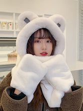 Lovely Solid Color Cashmere One Piece Hat And Scarf